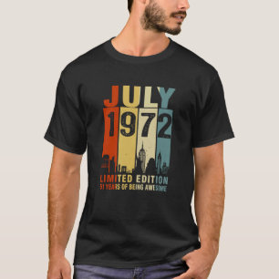 T-shirt 51e anniversaire Vintage juillet 1972 51 ans