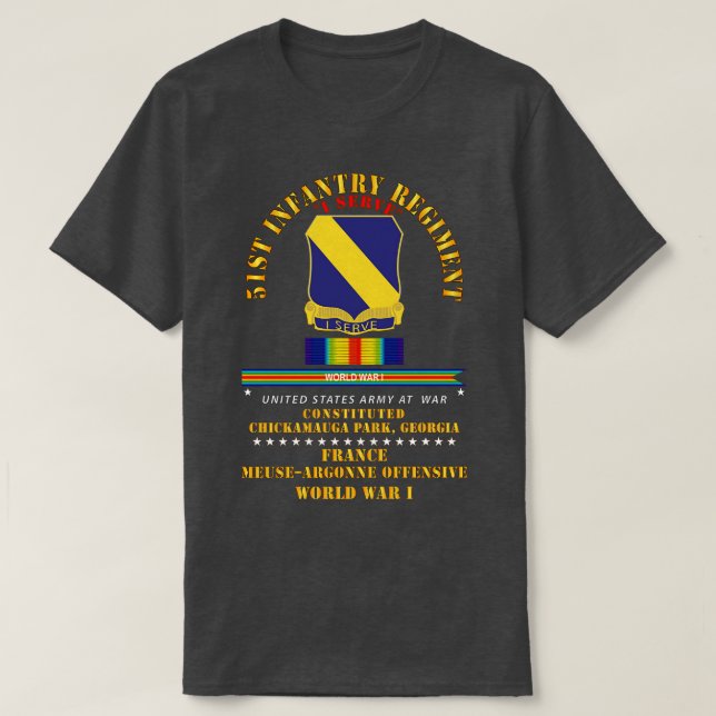 T-shirt 51e Régiment d'infanterie I au service de la Franc (Design devant)