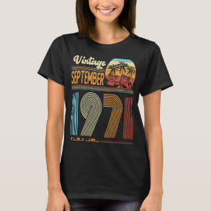 T-shirt 52 Anniversaire Vintage Septembre 1971 Femmes