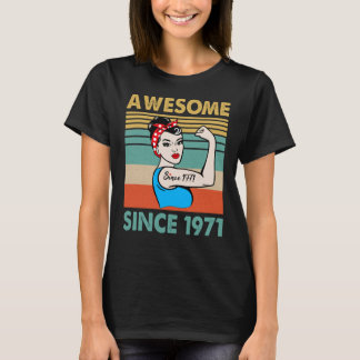 T-shirt 52 ans Awesome depuis 1971 52e anniversaire