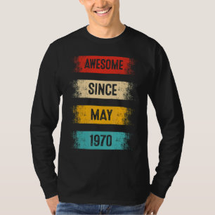 T-shirt 52 Ans Awesome Depuis Mai 1970 52e Anniversaire