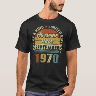 T-shirt 52 Ans Awesome Depuis Septembre 1970 52e 5