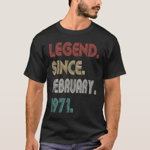 T-shirt 52 Ans Légende Vintage Depuis Février 1971 52