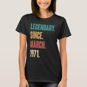 T-shirt 52 Ans Vintage 1971 Anniversaire 52 Mars Déco