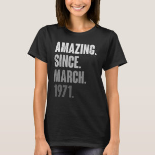 T-shirt 52 Ans Vintage 1971 Mars Anniversaire 52ème Déco