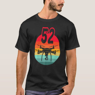 T-shirt 52e Anniversaire I Télécommande Rétro Drones Avec 