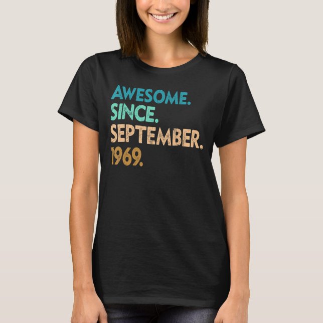T-shirt 53 Ans Awesome Depuis Septembre 1969 53ème 2 (Devant)