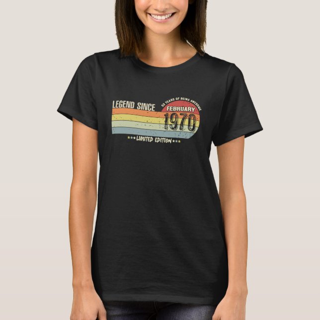 T-shirt 53 ans de légende depuis février 1970 53e naissanc (Devant)