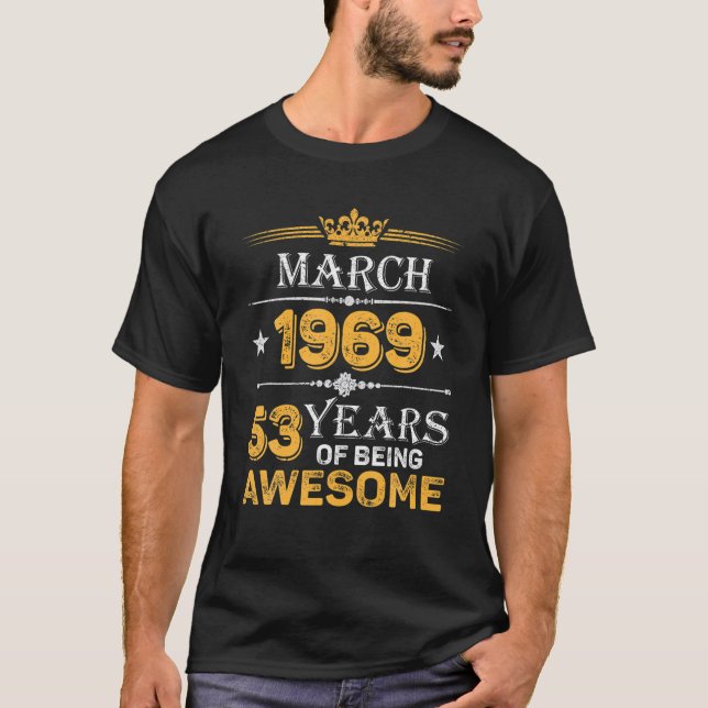 T-shirt 53 Ans De Merveilleux Depuis Mars 1969 53E Anniver (Devant)