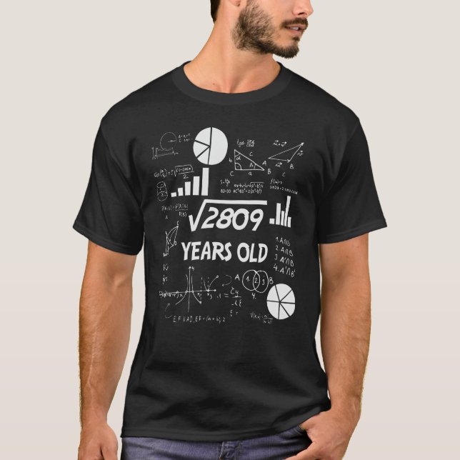 T-shirt 53 ans Enseignant des mathématiques Anniversaires  (Devant)
