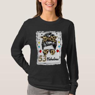 T-shirt 53 Ans Fabuleux Messy Bun Leopard 1969 Naissance