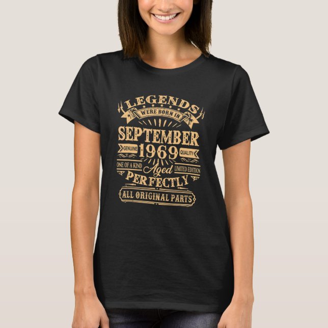 T-shirt 53 ans Légendes nées en septembre 1969  (Devant)