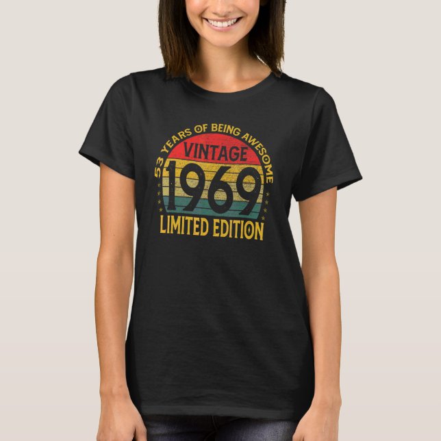 T-shirt 53 ans Vintage 1969 53e anniversaire (Devant)