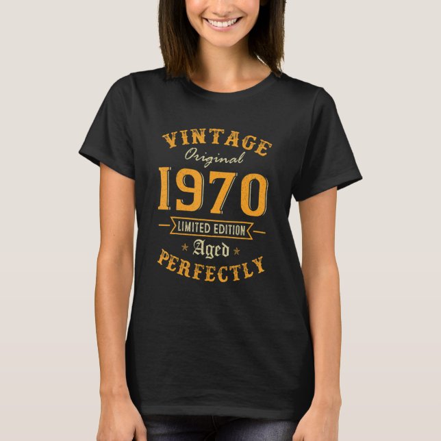 T-shirt 53 ans Vintage 1970 Hommes Femmes 53e anniversaire (Devant)