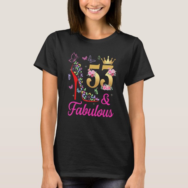 T-shirt 53 & Fabuleux 53 Ans 53ème Anniversaire Papillons  (Devant)
