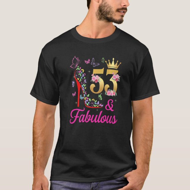 T-shirt 53 & Fabuleux 53 Ans 53ème Anniversaire Papillons  (Devant)