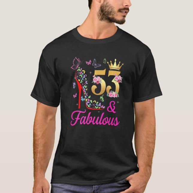 T-shirt 53 & Fabuleux 53 Ans 53ème Anniversaire Papillons  (Devant)