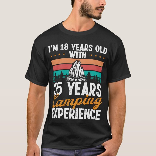T-shirt 53 Year Old Camper Mountains Camping 53 Birthday f (Devant)