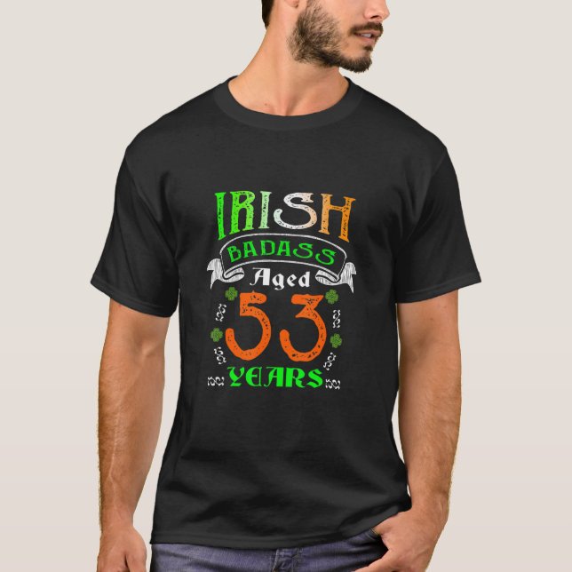 T-shirt 53 Years Old Irish Birthday   Ireland Flag Patrick (Devant)