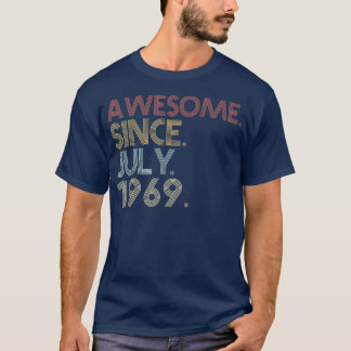 T-shirt 53e fête d'anniversaire 52 ans Awesome depuis juil