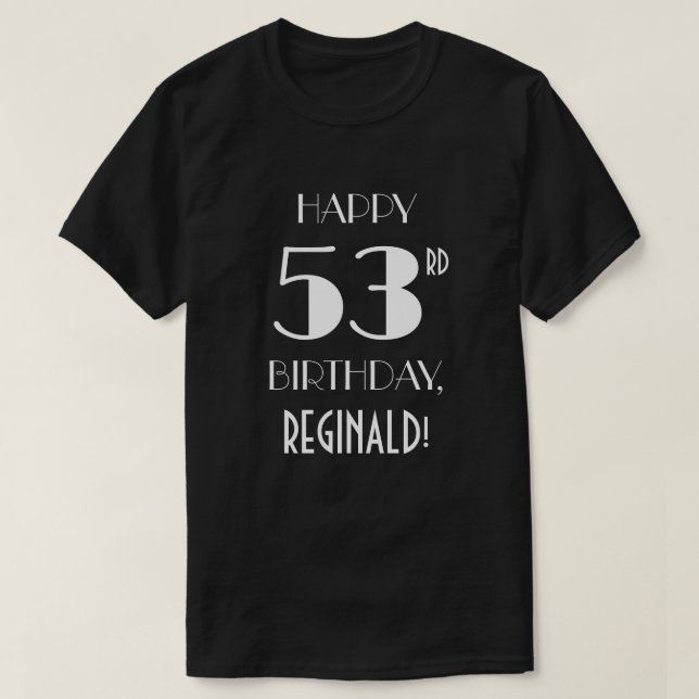 T-shirt 53e fête d'anniversaire - Style Art Déco inspiré (Design devant)