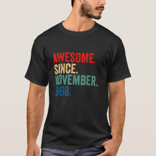 T-shirt 54 Ans 54e Anniversaire Awesome depuis Novembre