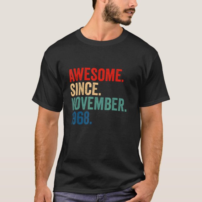 T-shirt 54 Ans 54e Anniversaire Awesome depuis Novembre (Devant)