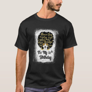 T-shirt 54 Ans Leopard Melanin fille C'est mon anniversair