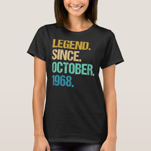 T-shirt 54 Years Old Legend Since October 1968 (Devant)