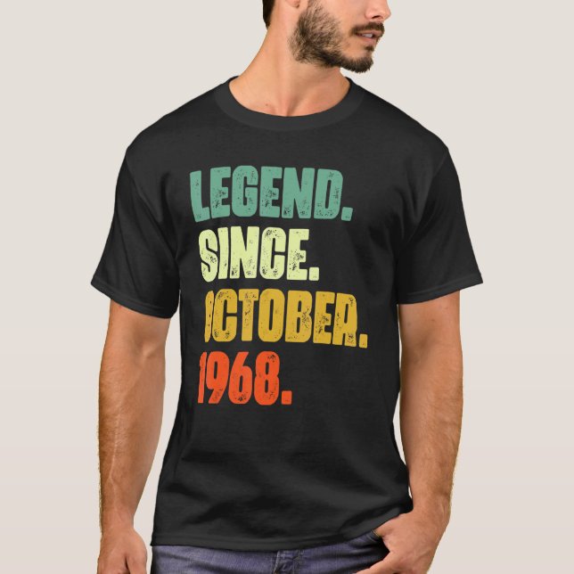 T-shirt 54 Years Old Legend Since October 1968 (Devant)