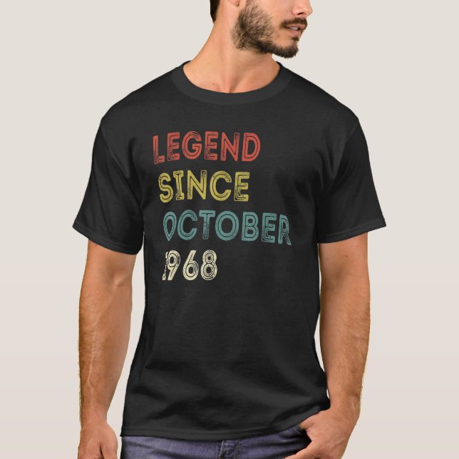 T-shirt 54 Years Old Legend Since October 1968 (Devant)