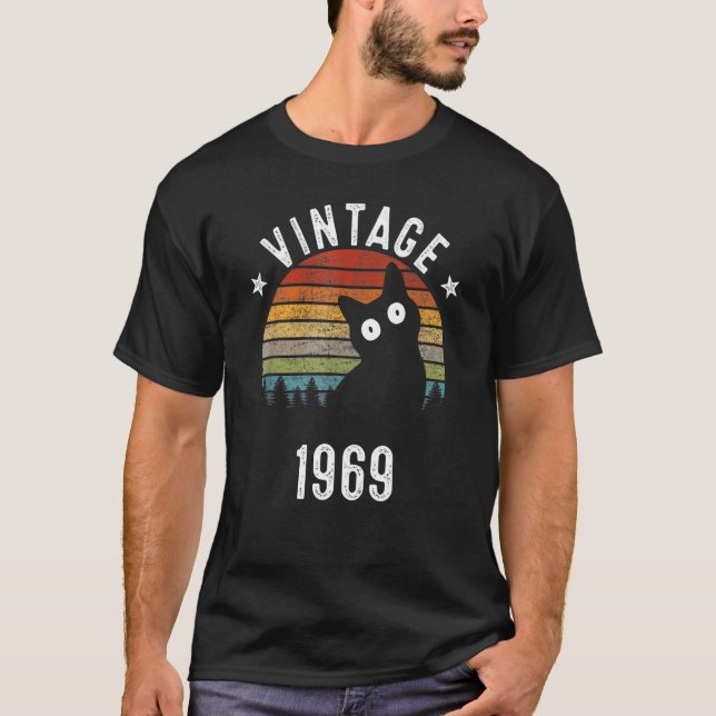 T-shirt 54e anniversaire Vintage 1969 54 ans (Devant)