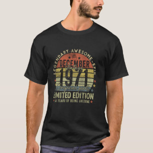T-shirt 54e anniversaire Vintage décembre 1971 54 ans