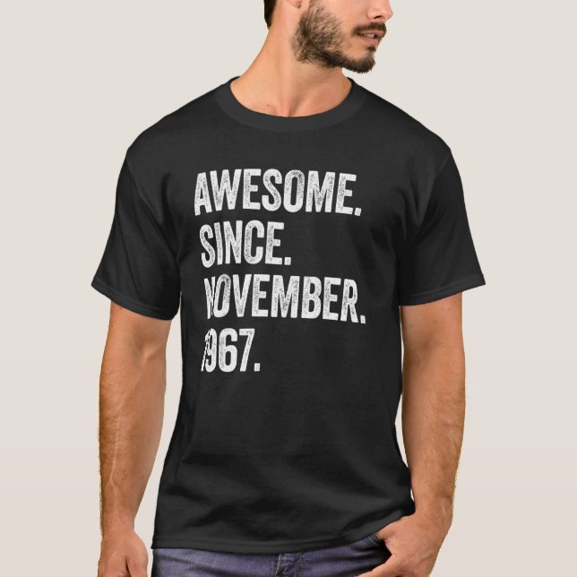 T-shirt 55 Ans Awesome Depuis Novembre 1967 55e Birt (Devant)