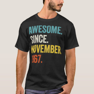 T-shirt 55 Ans Awesome Depuis Novembre 1967 55e Birt