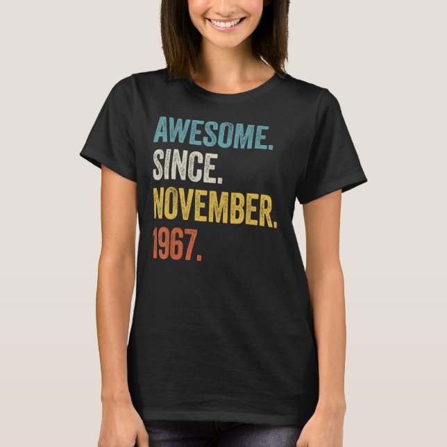 T-shirt 55 Ans Awesome Depuis Novembre 1967 55e Birt (Devant)
