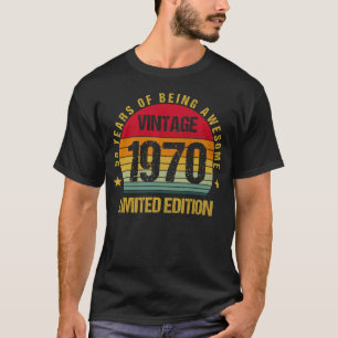 T-shirt 55 Ans Cinquante-Cinq 1970 55e Anniversaire Vintag