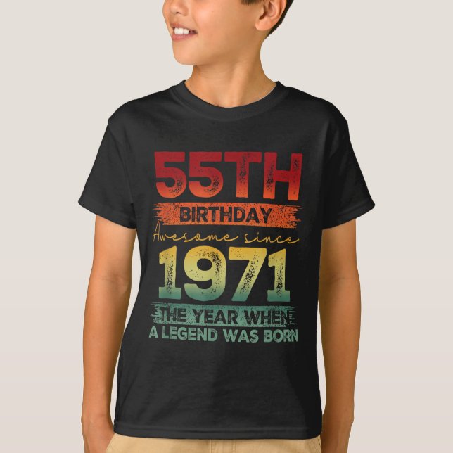 T-shirt 55 ans de vin 1971 Édition limitée 55e anniversair (Devant)