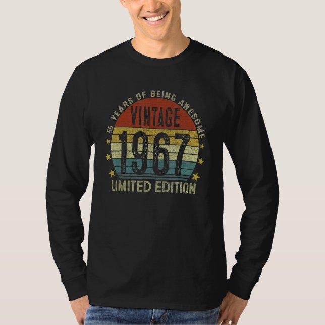 T-shirt 55 ans Vintage 1967 55e Classique (Devant)
