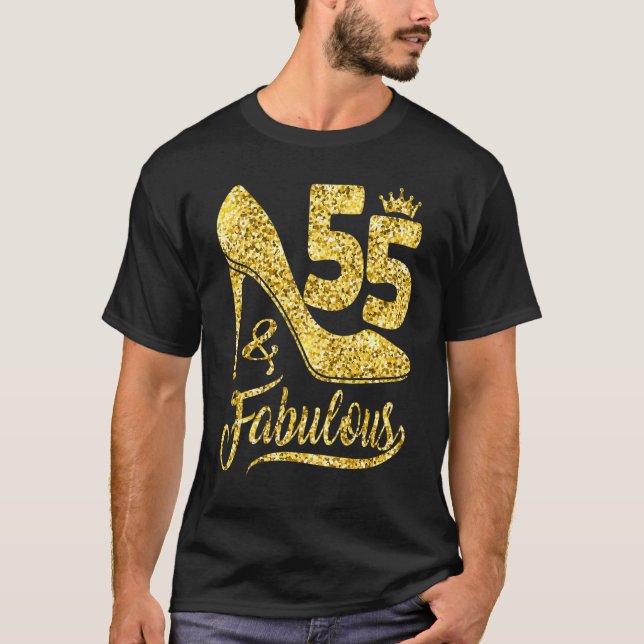 T-shirt 55 & Fabuleux 55 ans 55e anniversaire Hee haute (Devant)