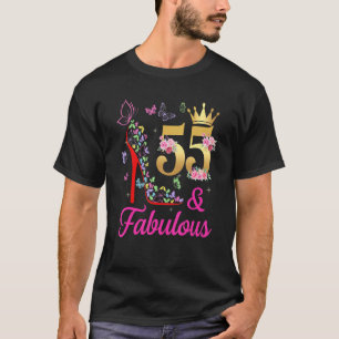 T-shirt 55 & Fabuleux 55 Ans 55ème Anniversaire Papillons 