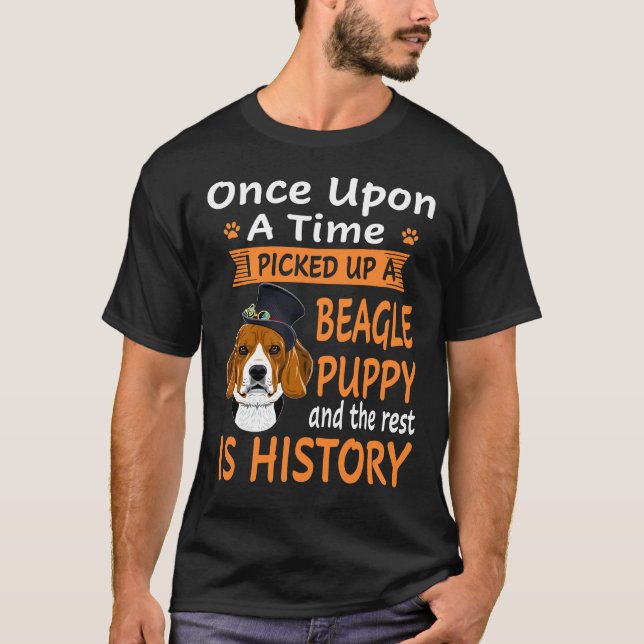 T-shirt 55 Un Sur Un Beagle De Temps Chiot (Devant)