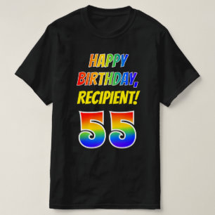 T-shirt 55e anniversaire — Bold, Fun, Rainbow 55, Nom pe
