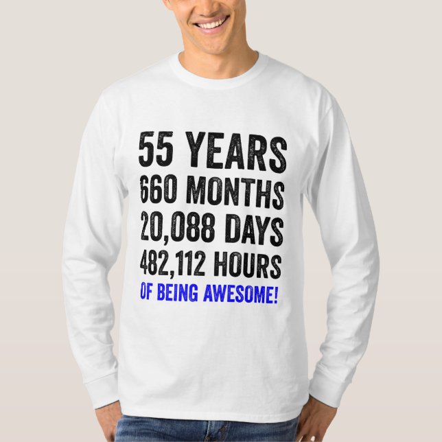 T-shirt 55e anniversaire // Compte à rebours pour les homm (Devant)