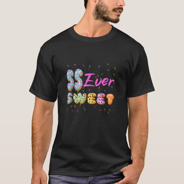 T-shirt 55e anniversaire de fête douce fille Donut 55 ans  (Devant)