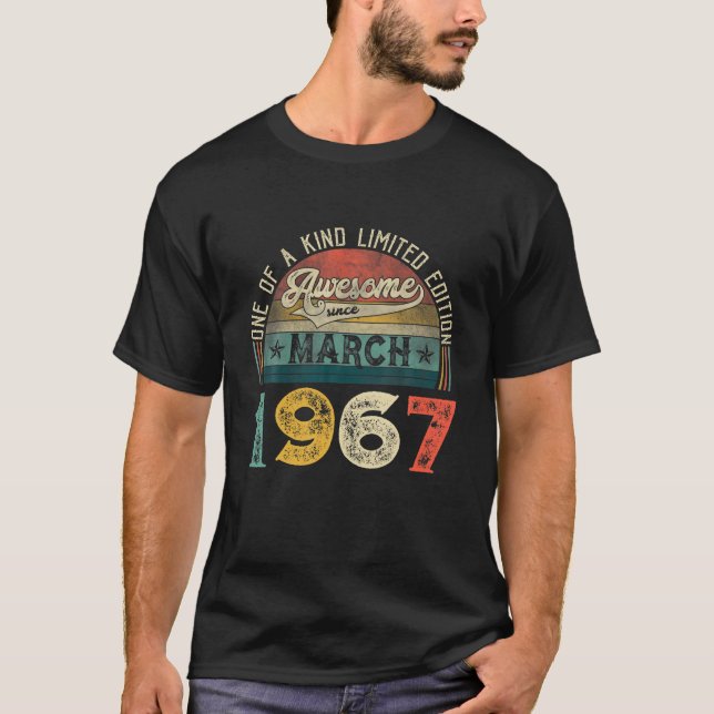 T-shirt 55E Anniversaire Décorations Mars 1967 Hommes Femm (Devant)