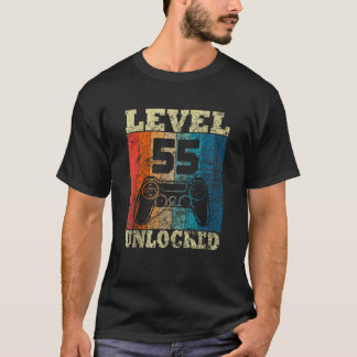 T-shirt 55e anniversaire niveau déverrouillé Vintage pour
