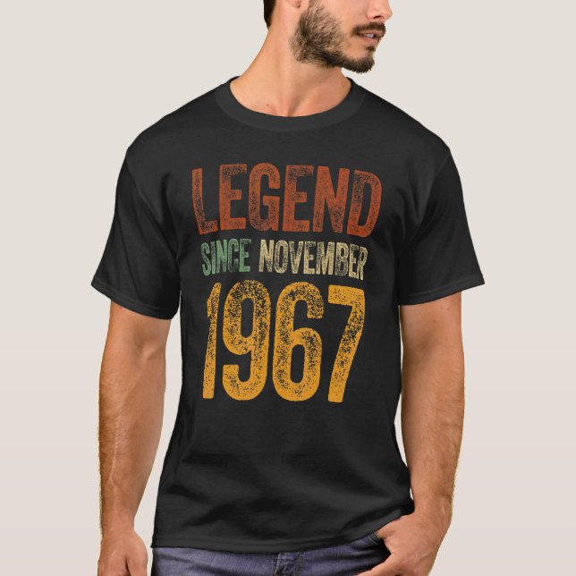T-shirt 55e anniversaire Novembre Né 55 ans Légende depuis (Devant)