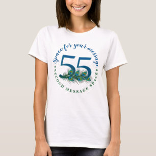 T-shirt 55e Anniversaire ou Anniversaire de Mariage Plumes