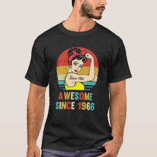 T-shirt 55E Anniversaire vintage 1966 Cadeau Féminin Pour